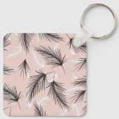 Porte-clés Palmes Noir Blanc Tonte Rose Pink Monogramme (Dos)