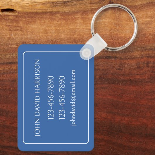 Porte-clés Palmier bleu et blanc Monogramme de palmier (Verso)