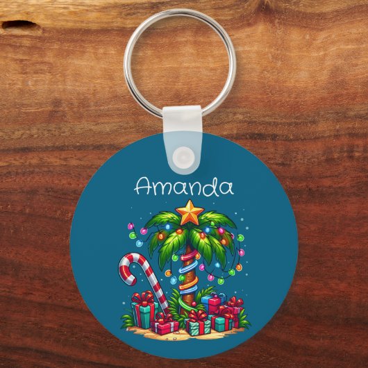 Porte-clés Palmier de Noël tropical (Verso)