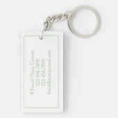 Porte-clés Palmier de palmier vert et blanc Monogramme (Dos)