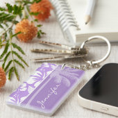 Porte-clés Palmier d'été; Hibiscus tropicaux Lavande Lumineus (Devant droit)