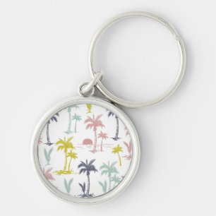 Porte-clés Palmier en pastel par le motif de plage