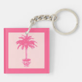 Porte-clés Palmier en pot - nuances de rose corail (Dos)
