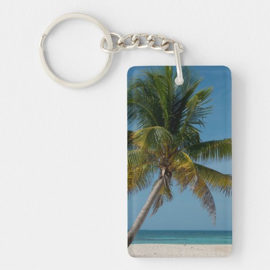 Porte-clés Palmier et plage de sable blanc  2 (Devant)