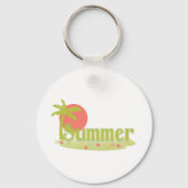 Porte-clés Palmier Été avec Soleil et Plage (Recto)
