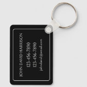 Porte-clés Palmier noir et blanc Monogramme de palmier (Verso)