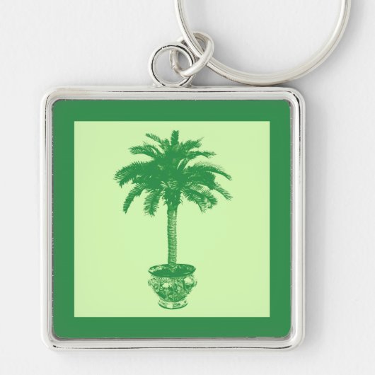 Porte-clés Palmier pointillé - émeraude et vert clair (Devant)