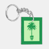 Porte-clés Palmier pointillé - émeraude et vert clair (Devant gauche)