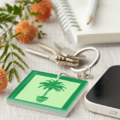 Porte-clés Palmier pointillé - émeraude et vert clair (Devant Droit)
