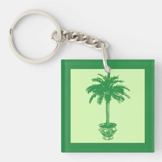 Porte-clés Palmier pointillé - émeraude et vert clair (Devant)