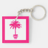 Porte-clés Palmier pointillé - rose fuchsia et blanc (Dos)