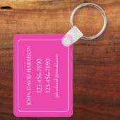 Porte-clés Palmier rose et blanc Palmier Monogramme (Verso)