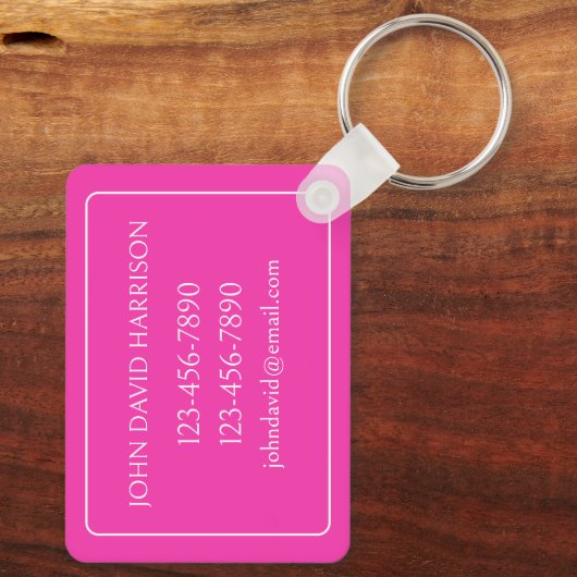 Porte-clés Palmier rose et blanc Palmier Monogramme (Verso)