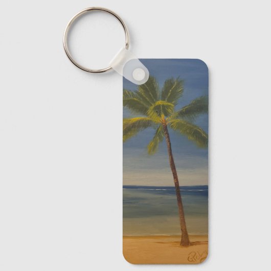 Porte-clés Palmier solitaire sur la plage, par Gary Poling (Recto)