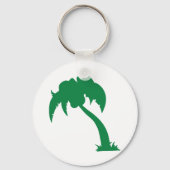 Porte-clés Palmier Tropical Silhouette Green Island Beach (Recto)