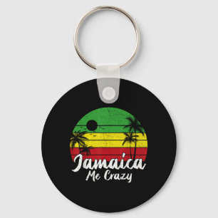 Porte-clés Palmier Vintage Rétro Coucher de soleil Jamaïque F
