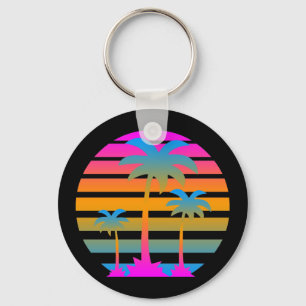 PORTE-CLÉS PALMIERS DE COUCHER DU SOLEIL DE TIGRE DE COREY