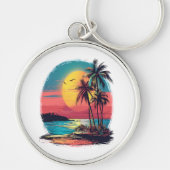 Porte-clés Palmiers et plage (Devant)