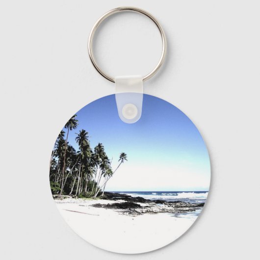 Porte-clés Palmiers exotiques & Plage Paradise (Recto)