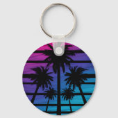 Porte-clés Palmiers Plage Hawaïenne Vacances d'Été (Recto)