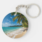 Porte-clés Palmiers Plage Tropicale Océan (Dos)