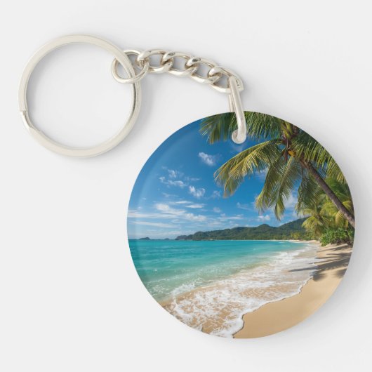 Porte-clés Palmiers Plage Tropicale Océan (Devant)