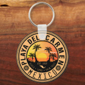 Porte-clés Palmiers Sunset Playa del Carmen Retro dans les an (Verso)