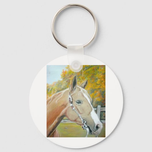 Porte-clés Palomino, pastel à cheval (Recto)