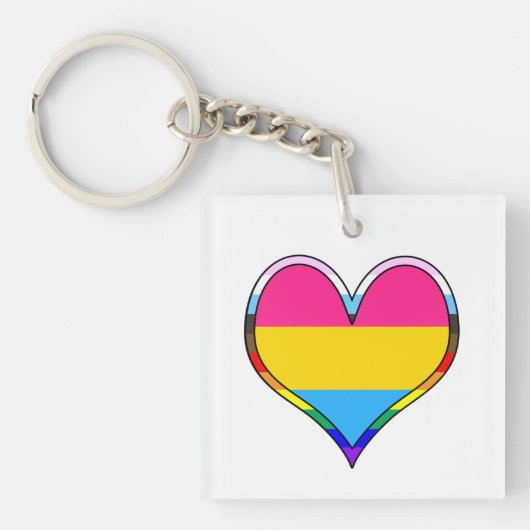 Porte-clés Pan Pride Heart (Devant)