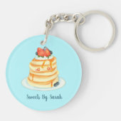 Porte-clés Pancakes Fluffeux Au Sirop D'Érable, Fruits Et Crè (Dos)