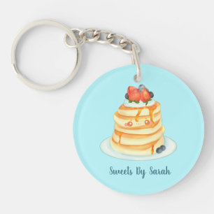 Porte-clés Pancakes Fluffeux Au Sirop D'Érable, Fruits Et Crè