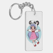 Porte-clés Panda Ange : Adorable Fille d'Anime S'élevant dans (Devant gauche)