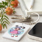 Porte-clés Panda Ange : Adorable Fille d'Anime S'élevant dans (Devant droit)