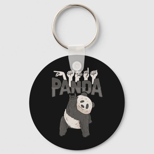 Porte-clés Panda Asl Gesture main Sourde Sensibilisation à la (Recto)