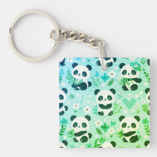 Porte-clés Panda Bear Motif Vert Imprimer