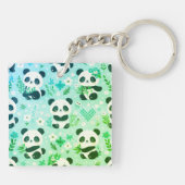Porte-clés Panda Bear Motif Vert Imprimer (Dos)