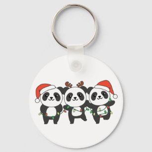 Porte-clés Panda Christmas Christmas Animaux mignons Pandas K