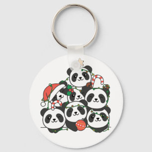 Porte-clés Panda Christmas Tree Drôle animal Noël Keycha