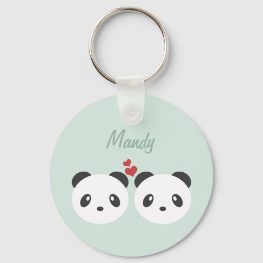 Porte-clés Panda couple (Recto)