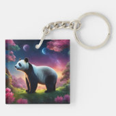 Porte-clés Panda dans un jardin fantaisiste (Dos)