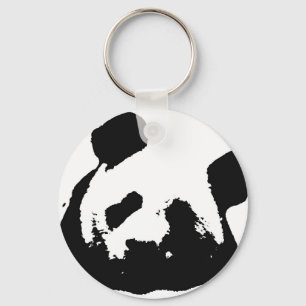 Porte-clés Panda d'art noir blanc