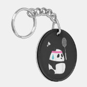 Porte-clés Panda de badminton épuisé drôle mignon (Devant gauche)