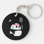 Porte-clés Panda de badminton épuisé drôle mignon (Dos)