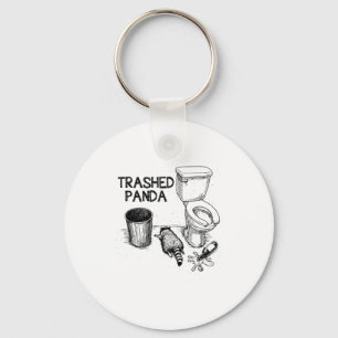 Porte-clés Panda Dégradé Drôle de Raton laveur Ivre