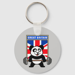 Porte-clés Panda d'haltérophilie britannique