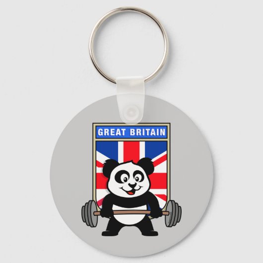 Porte-clés Panda d'haltérophilie britannique (Recto)