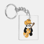 Porte-clés Panda drôle avec guitare (Devant gauche)