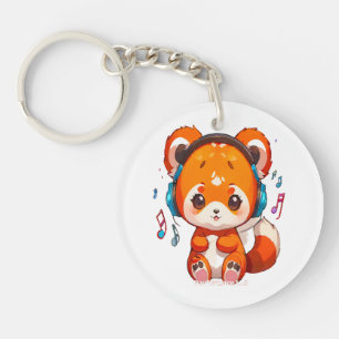 Porte-clés Panda écoutant de la musique Kpop