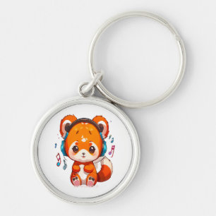 Porte-clés Panda écoutant de la musique Kpop