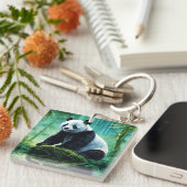 Porte-clés Panda géant dans la forêt de Bamboo (Devant Droit)